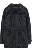 Двубортный плащ с фактурной отделкой и поясом