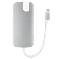 Адаптер moonfish Multiport Type-C, 8 в 1 серый